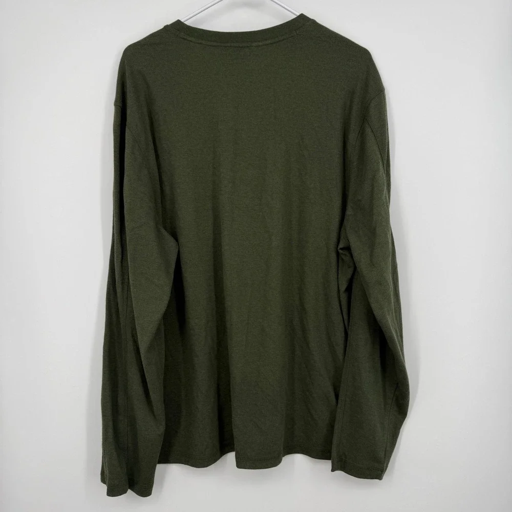Banana Republic Men's Long Sleeve Crew‎ Neck T-Shirt Olive Green XXL Preppy